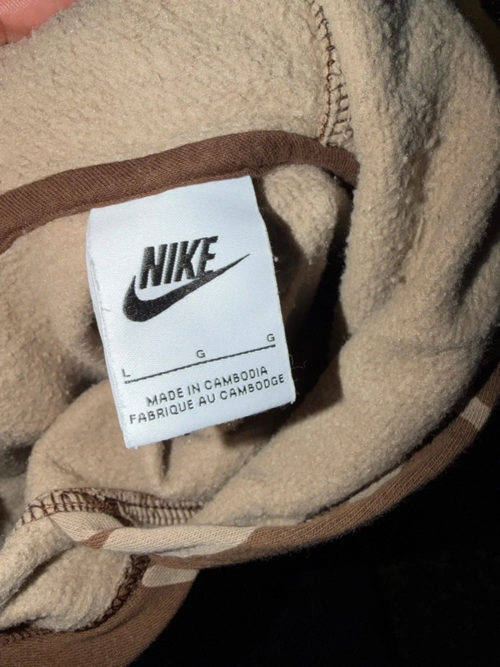 Nike Brown and Beige Allover Logo Hoodie - Picture 4 of 4